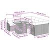 vidaXL Set Divano da Giardino 9 pcs Grigio Poly Rattan