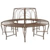 vidaXL Panchina per Alberi 8-Numero di posti &Oslash; 160 x 89 cm Acciaio