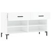 vidaXL Panca Porta Scarpe Bianco Lucido 102x35x55 cm Legno Multistrato