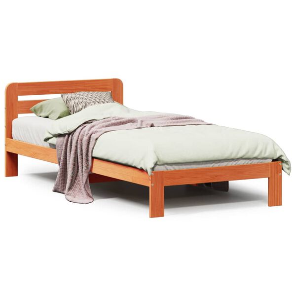 vidaXL Letto senza Materasso Marrone Cera 90x190 cm in Legno di Pino