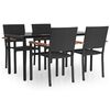 vidaXL Set da Pranzo da Giardino 5 pz Nero in Polyrattan