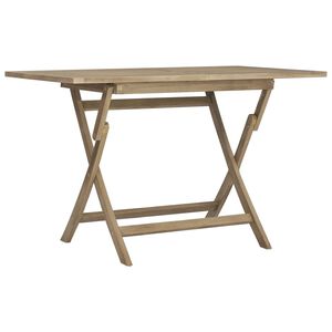 vidaXL Tavolo da Giardino Pieghevole Grigio120x70x75 cm Massello Teak