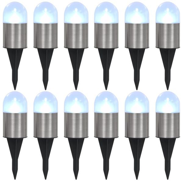 vidaXL Lampade Solari da Terra 12 pz Luci a LED Bianche
