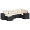 vidaXL Set Divano da Giardino 6 pz con Cuscini Nero in Polyrattan