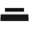 vidaXL Struttura Letto Pouf con Materassi Nero 200x200 cm in Tessuto