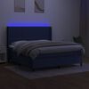 vidaXL Letto a Molle con Materasso e LED Blu 160x200 cm in Tessuto