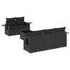 vidaXL Set Divano da Giardino 6 pz con Cuscini Nero in Polyrattan