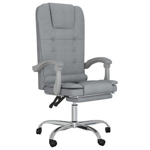 vidaXL Sedia da Ufficio Massaggio Reclinabile Grigio chiaro in Tessuto