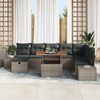 vidaXL Set Divano da Giardino 9 pcs Grigio Poly Rattan