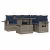 vidaXL Set Divani da Giardino 6 pz con Cuscini Grigio in Polyrattan