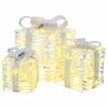 vidaXL Scatola regalo di Natale illuminata 3 pz 150 LED Bianco caldo