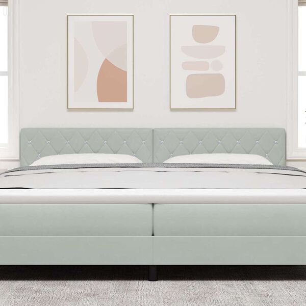 vidaXL Testiera con testiera Grigio chiaro 200 cm Pelle Sintetica