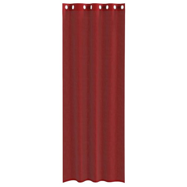 vidaXL Tende in Voile con Occhielli 2 pz Rosso Vino