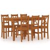 vidaXL Set da Pranzo 7 pz in Legno di Pino Marrone ambra