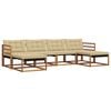 vidaXL Set di divani da esterno 6 pz Naturale e Beige
