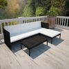 vidaXL Set Divani da Giardino 3 pz con Cuscini in Polyrattan Nero