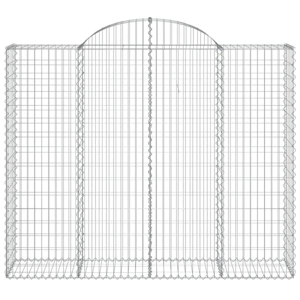 vidaXL Cesti Gabbioni ad Arco 5 pz 200x50x160/180 cm Ferro Zincato