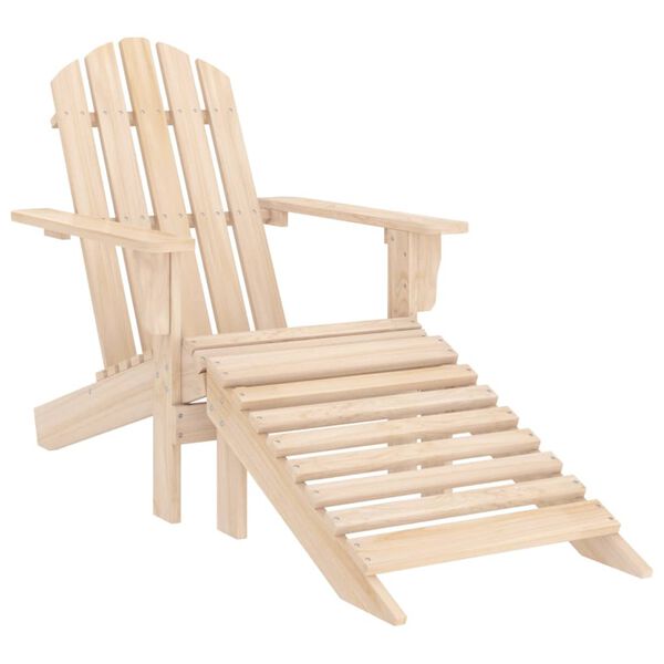 vidaXL Sedia Giardino Adirondack con Ottomana Massello di Abete