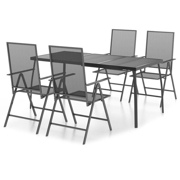vidaXL Set da Pranzo da Giardino 5 pz in Acciaio Antracite