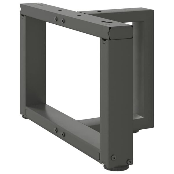 vidaXL Gambe per Tavolino da Caff&egrave; a Forma di T 2 pz Antracite 40x25x(30-31) cm Acciaio