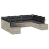 vidaXL Set Divano da Giardino 9 pz 8-Numero di posti Grigio chiaro