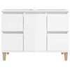 vidaXL Mobile Lavabo Bianco Lucido 80x33x60 cm in Legno Multistrato