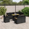 vidaXL Set Divani da Giardino 9 pz con Cuscini Nero in Polyrattan