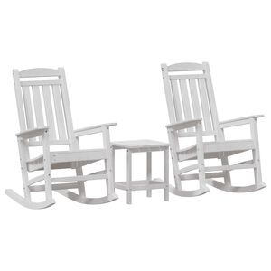 vidaXL Sedia a dondolo da giardino 3 pcs Bianco 38 x 38 x 46cm