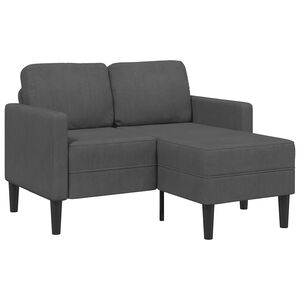 vidaXL Divano a 2 posti con chaise longue a L grigio scuro 125 cm in lino