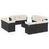vidaXL Set Divani da Giardino 13pz con Cuscini Nero in Polyrattan