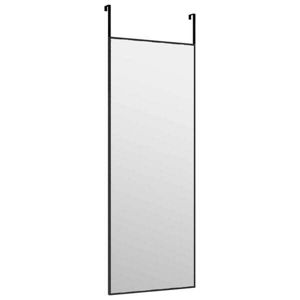 vidaXL Specchio da Porta Nero 30x80 cm in Vetro e Alluminio