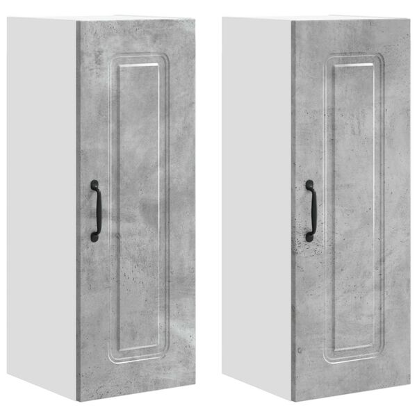 vidaXL Mobile da cucina Kalmar 2 pcs Grigio cemento 30 x 31 x 80 cm