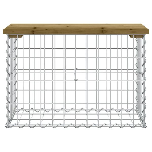 vidaXL Panca da Giardino Design Gabbione 63x31,5x42 cm Pino Impregnato
