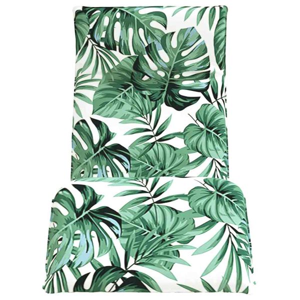 vidaXL Lettino Pieghevole Motivo a Foglie 175x54x8,5 cm Tessuto Oxford