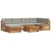 vidaXL Set di divani da esterno 7 pcs Grigio Naturale e Chiaro