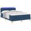 vidaXL Letto a Sorgente LED con materasso Blu 160 x 200 cm Tessuto