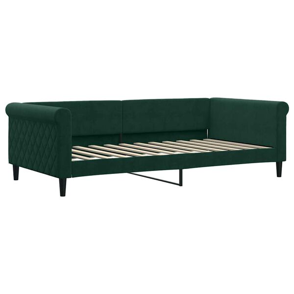 vidaXL Divano Letto Estraibile Cassetti Verde Scuro 100x200cm Velluto