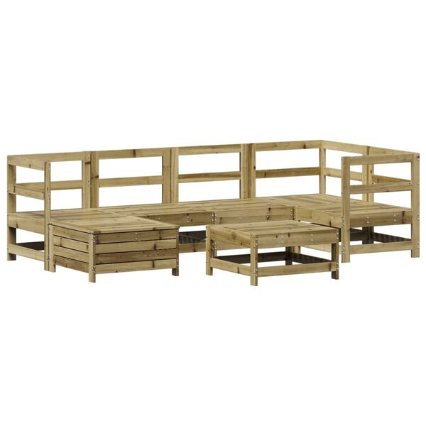 vidaXL Set Divani da Giardino 7 pz in Legno Impregnato di Pino
