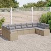 vidaXL Set Divano da Giardino 10 pcs Beige e Grigio Chiaro polyrattan