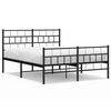 vidaXL Giroletto con Testiera e Pediera Metallo Nero 135x190 cm