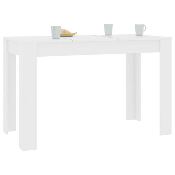 vidaXL Tavolo da Pranzo Bianco 120x60x76 cm in Legno Multistrato