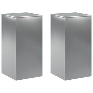 vidaXL Supporto per piante 2 pcs Argento 40 x 40 x 80 cm Acciaio Inox