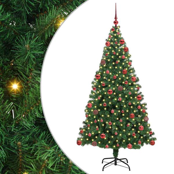 vidaXL Albero di Natale artificiale con 300 LED Verde 180 cm