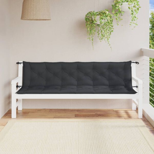 vidaXL Cuscini Panca Giardino 2pz Antracite Mélange 200x50x7cm Tessuto