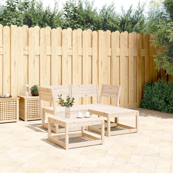 vidaXL Set Divani da Giardino 3 pz in Legno Massello di Pino