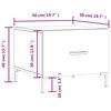 vidaXL Tavolino da Salotto Rovere Fumo 50x50x40 cm Legno Multistrato