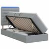vidaXL Letto con contenitore LED e materasso Grigio Chiaro