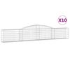 vidaXL Cesti Gabbioni ad Arco 10 pz 400x30x60/80 cm Ferro Zincato