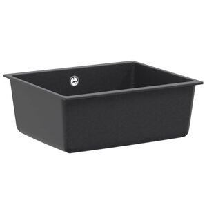 vidaXL Lavello Cucina una Vasca Granito 53 x 46 x 20 cm Grafite