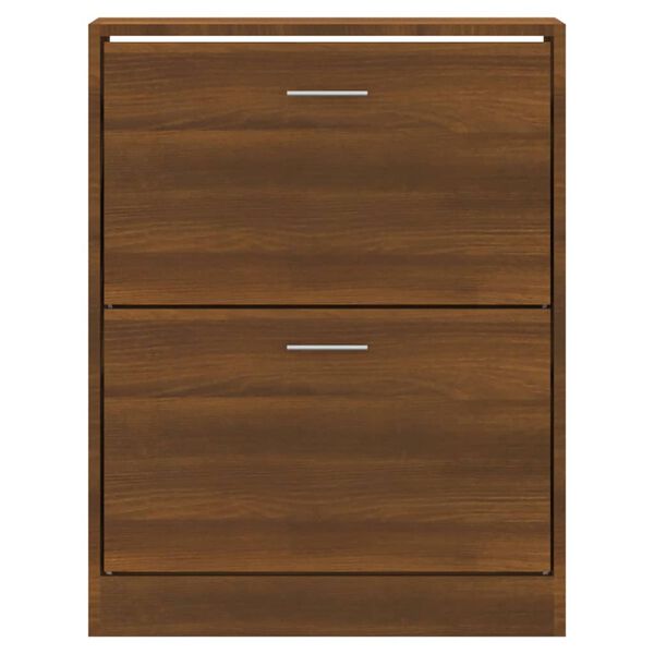vidaXL Scarpiera Rovere Marrone 63x24x81 cm in Legno Multistrato